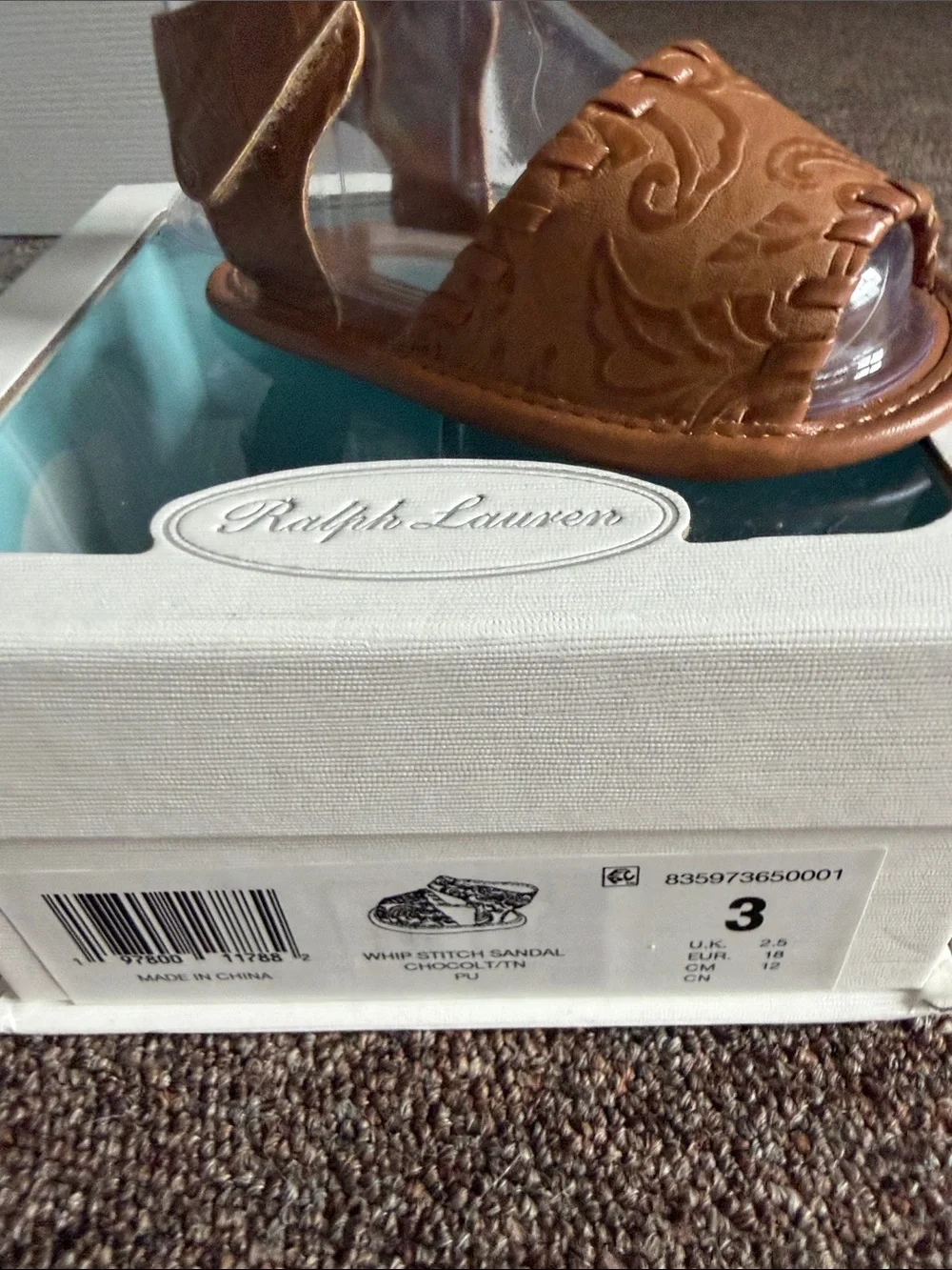 Ralph Lauren whip stitch sandal baby size 3